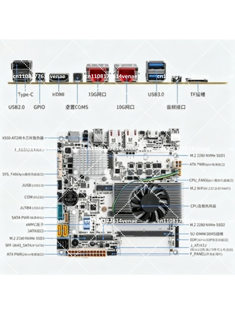 NAS Motherboard 8-Bay with N10 - огляд і ціна Nas Motherboard 8 Sata Mini Itx