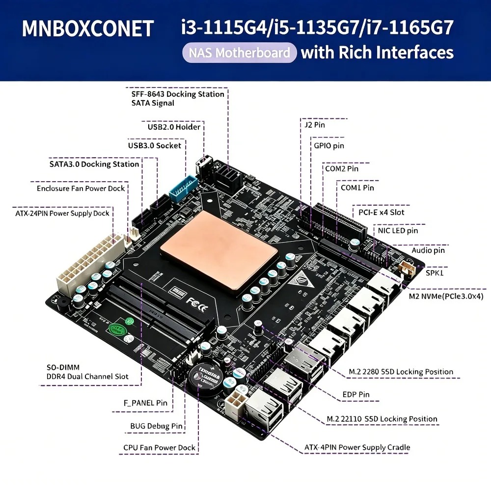 ITX NAS Motherboard with 11th  - огляд і ціна Nas Motherboard 8 Sata Mini Itx
