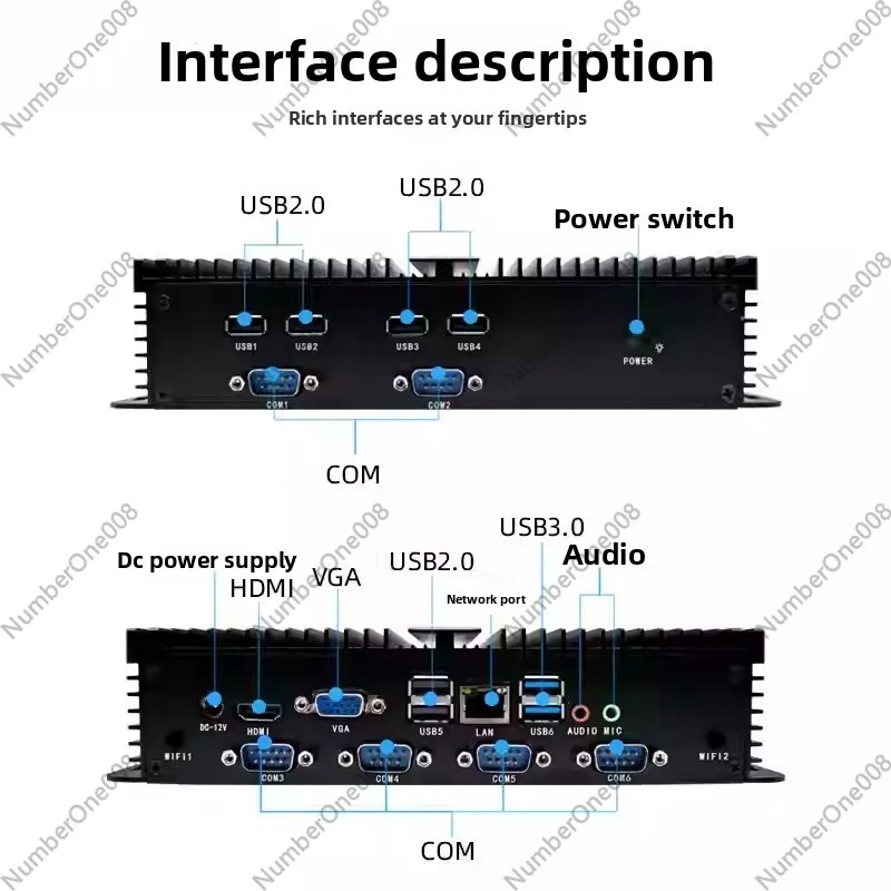 12th Gen Core I5/i7 Dual LAN D - огляд і ціна Fanless Industrial Pc Rs485 Core I7