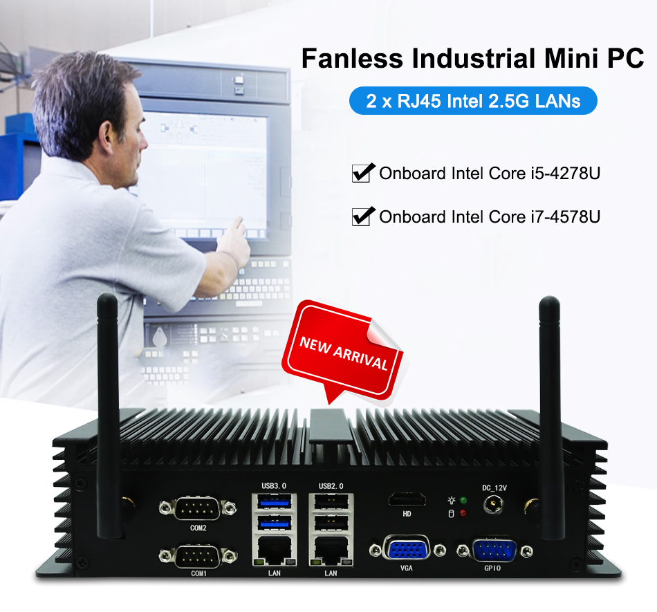 Fanless Embedded PC Intel Core - огляд і ціна Fanless Industrial Pc Rs485 Core I7